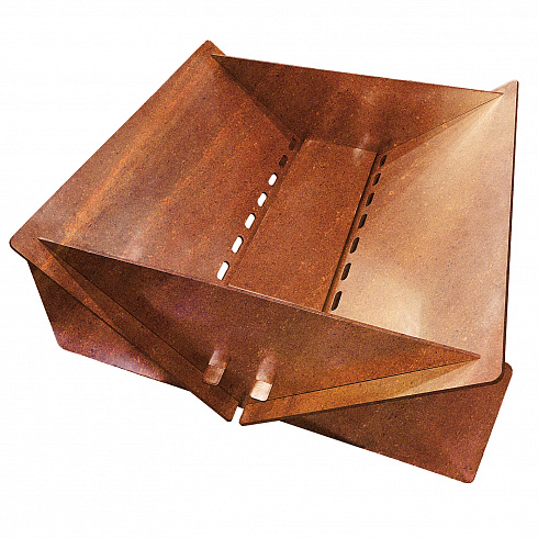 Очаг для костра/мангал lzm firepit Cor-ten складной с благородной патиной