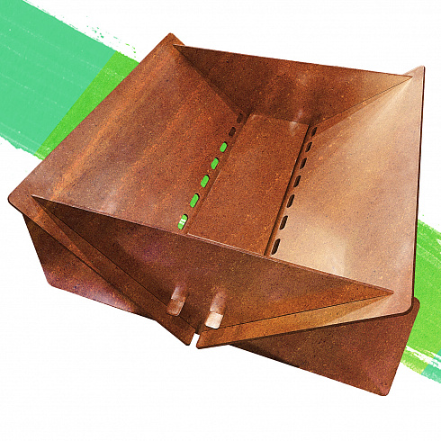 Очаг для костра/мангал lzm firepit Cor-ten складной с благородной патиной