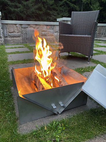 Очаг для костра lzm firepit 430 складной нержавеющая сталь
