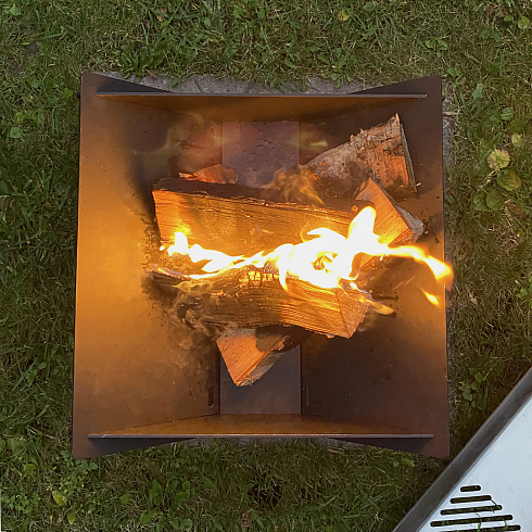 Очаг для костра/мангал lzm firepit 8 складной сталь, огнеупорная краска
